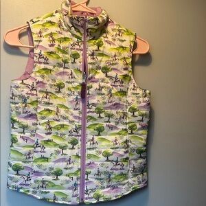 Ariat Kids Vest with Horse Print - Green and Purple